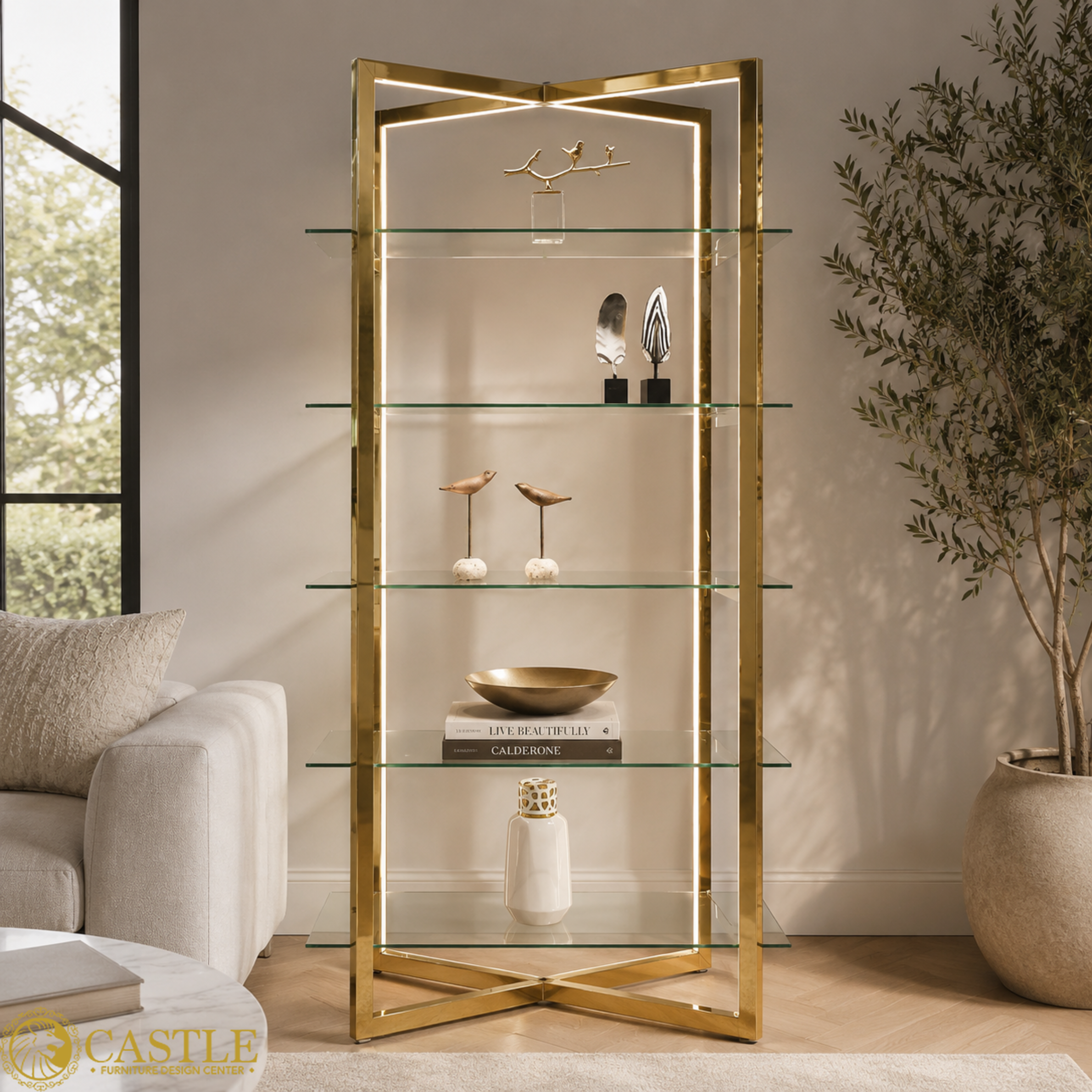622 Gold Etagere